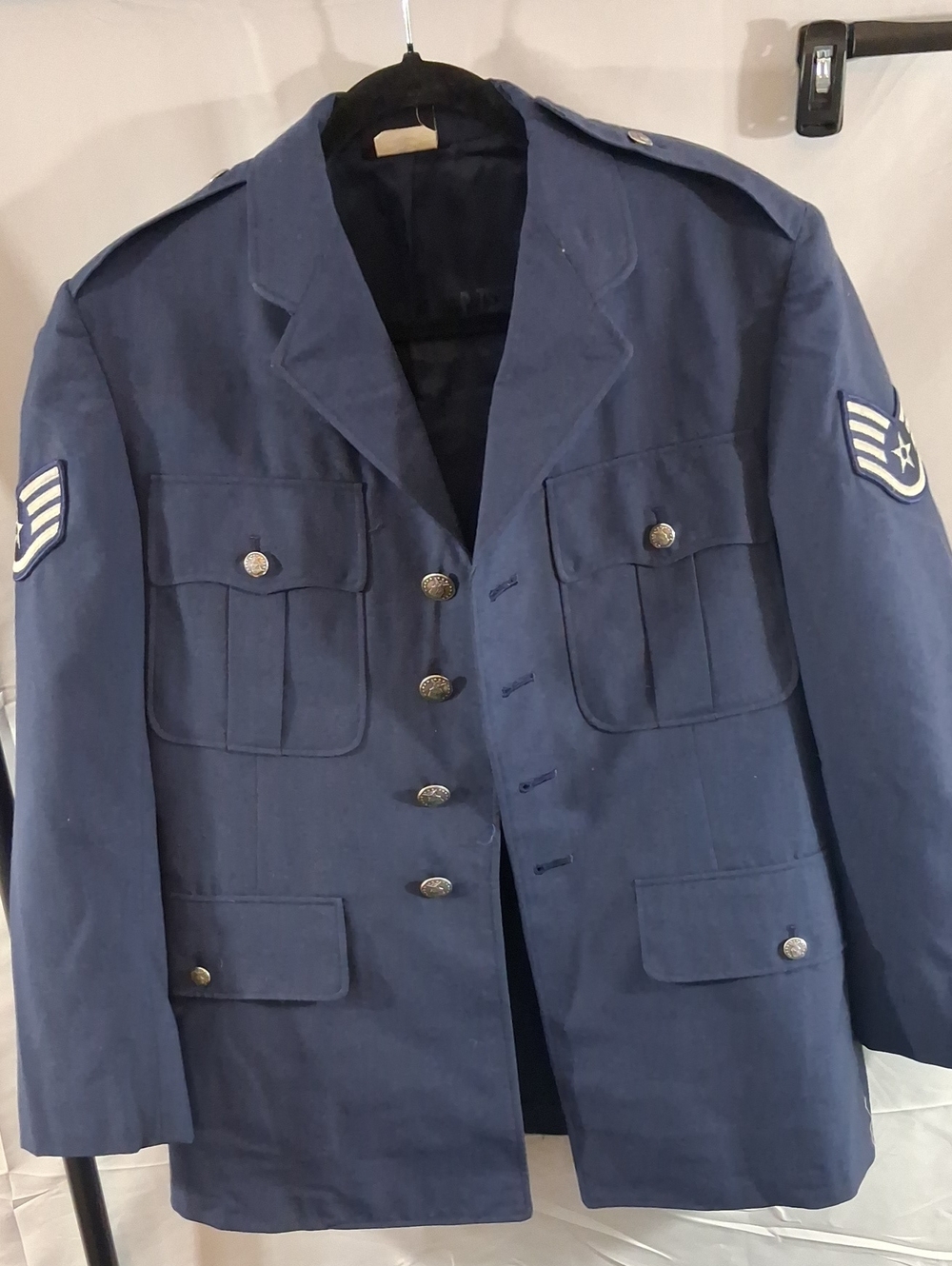 Men's Military-Style Navy Blue Dress Jacket